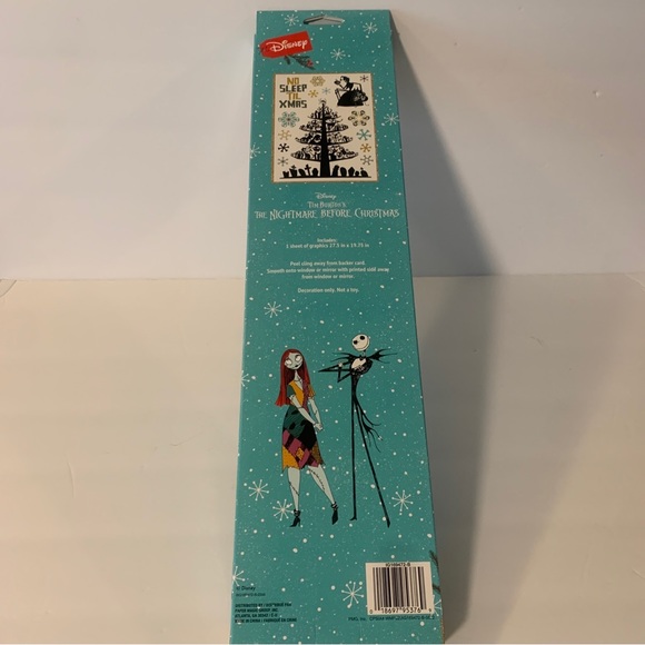 DISNEY'S THE NIGHTMARE BEFORE CHRISTMAS Christmas Peel & Stick Window Clings new - Picture 2 of 4